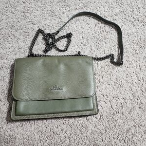 Coach Green Leather Shoulder Bag